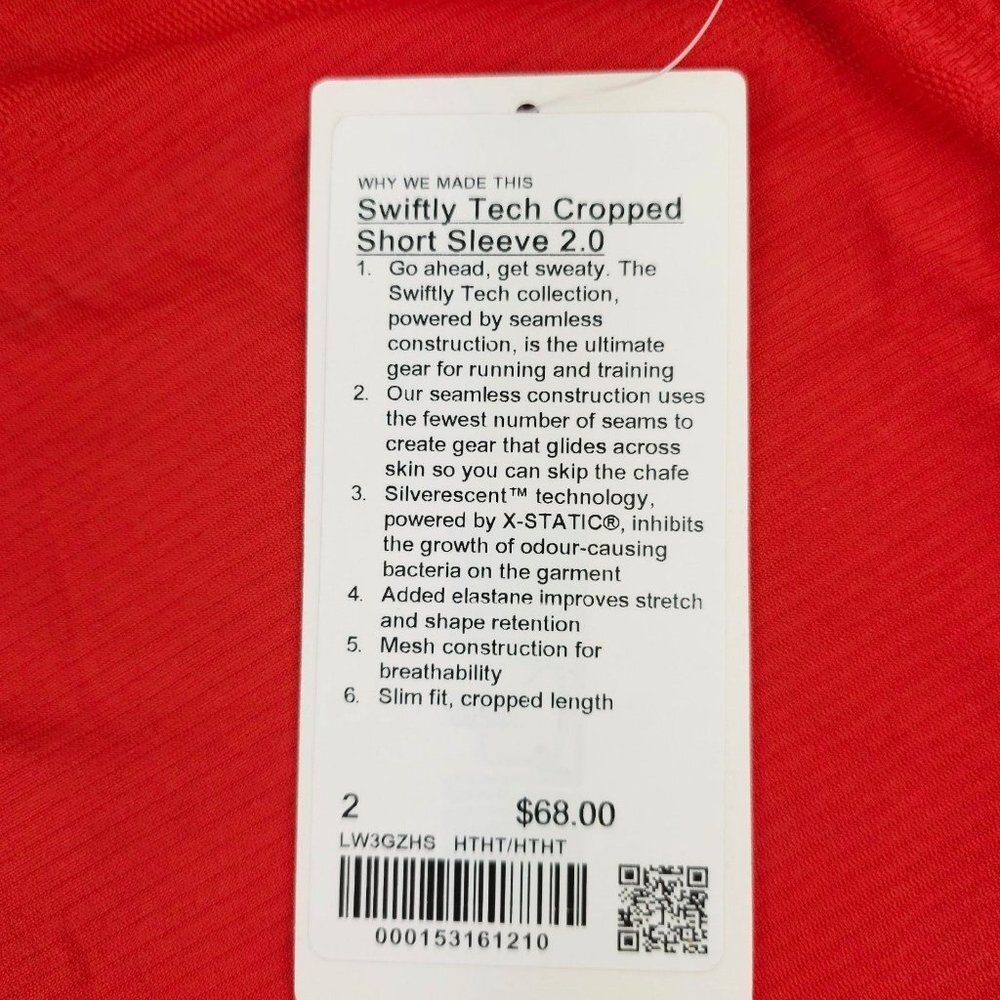 Nwt Lululemon Swiftly Tech Cropped Short Sleeve 2… - image 5